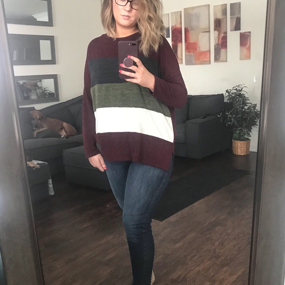 Curvy Color Block Top